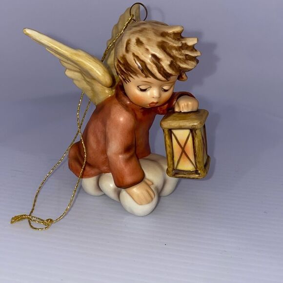 Goebel Hummel Angelic Guide Vintage 1991 Boy Holding Lantern Ceramic Figure - Picture 1 of 11
